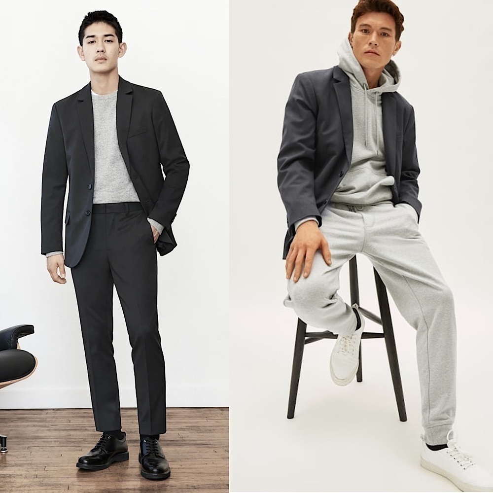 NWT EVERLANE Italian Wool Blazer Suit Jacket Charcoal Men’s 36R